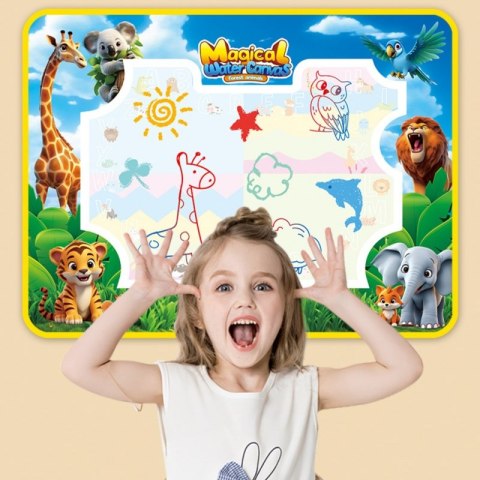 MATA WODNA DO MALOWANIA SAFARI LITERKI CYFERKI EDUKACYJNA DLA DZIECI