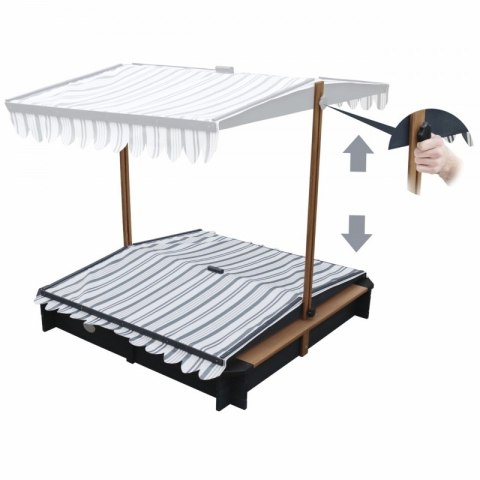 AXI Drewniana Piaskownica z Daszkiem Zamykana z Ławkami