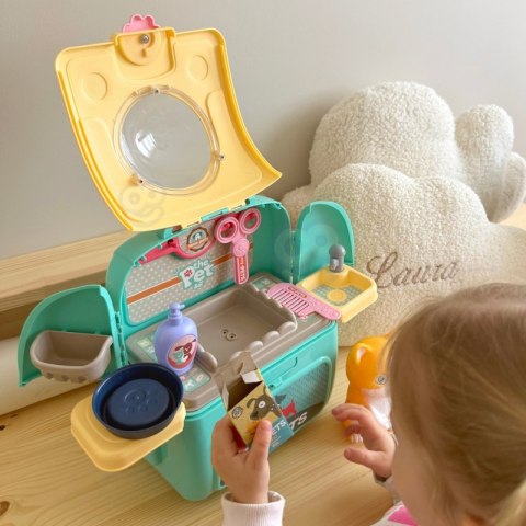 KOTEK PRZENOŚNY SALON PIĘKNOŚCI 2W1 W PLECAKU TRANSPORTER DLA DZIECI ZABAWA