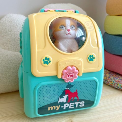 KOTEK PRZENOŚNY SALON PIĘKNOŚCI 2W1 W PLECAKU TRANSPORTER DLA DZIECI ZABAWA