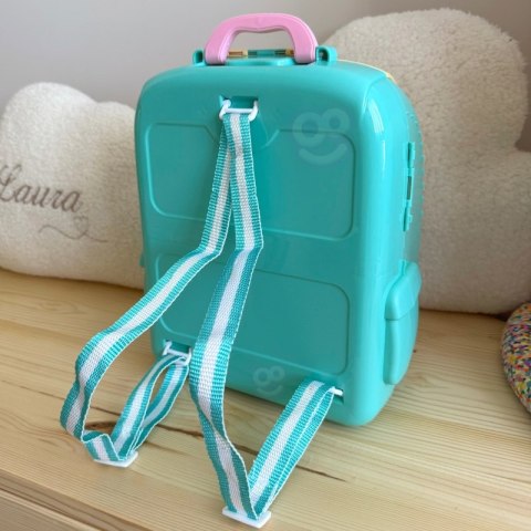 KOTEK PRZENOŚNY SALON PIĘKNOŚCI 2W1 W PLECAKU TRANSPORTER DLA DZIECI ZABAWA