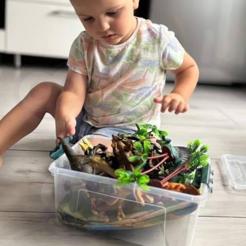 ZESTAW FIGURKI DINOZAURY 16 EL. MATA KUFEREK EDUKACYJNE DLA DZIECI