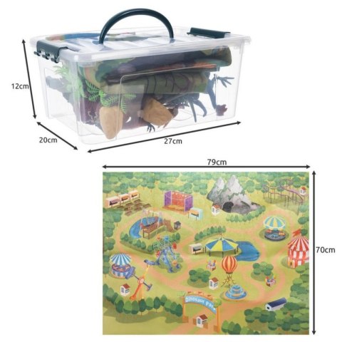 ZESTAW FIGURKI DINOZAURY 16 EL. MATA KUFEREK EDUKACYJNE DLA DZIECI