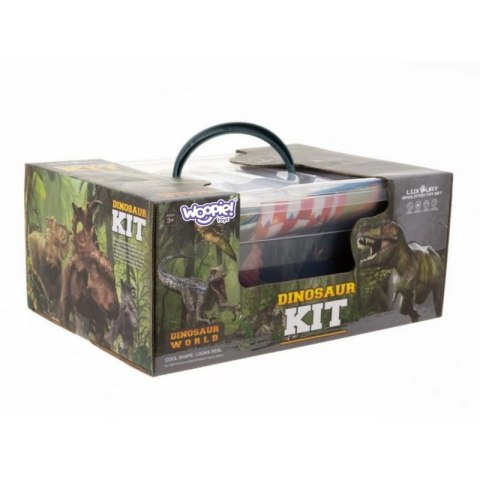 ZESTAW FIGURKI DINOZAURY 16 EL. MATA KUFEREK EDUKACYJNE DLA DZIECI