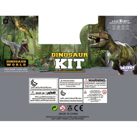 ZESTAW FIGURKI DINOZAURY 16 EL. MATA KUFEREK EDUKACYJNE DLA DZIECI