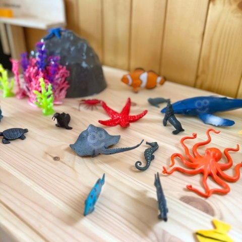 ZESTAW FIGURKI ZWIERZĘTA MORSKIE 33 EL EDUKACYJNE KREATYWNE DLA DZIECI