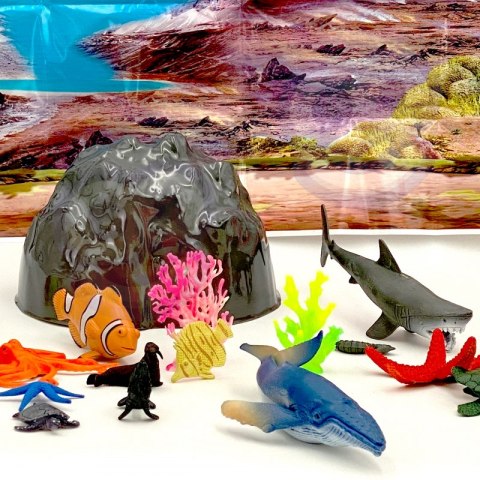 ZESTAW FIGURKI ZWIERZĘTA MORSKIE 33 EL EDUKACYJNE KREATYWNE DLA DZIECI