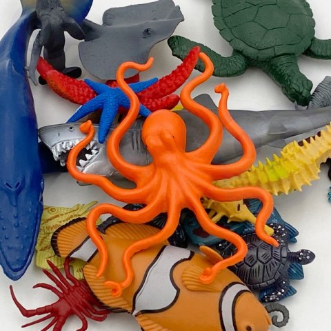 ZESTAW FIGURKI ZWIERZĘTA MORSKIE 33 EL EDUKACYJNE KREATYWNE DLA DZIECI