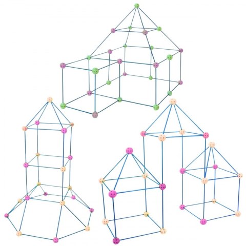 WOOPIE Zestaw Konstrukcyjny XXL Klocki do Budowania Namiotu Bazy Rurki Słomki 340 el.