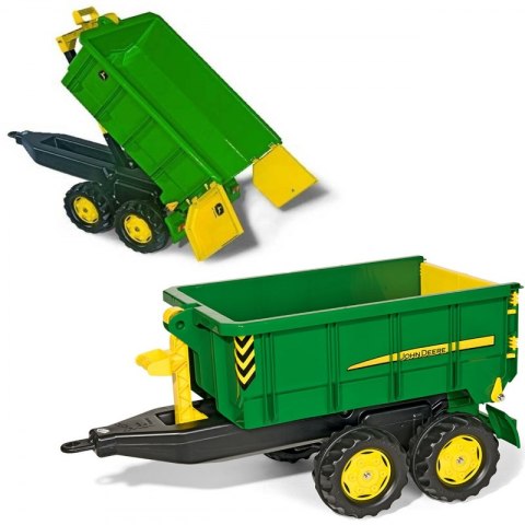 DUŻA PRZYCZEPA DWUOSIOWA WYWROTKA ROLLY TOYS JOHN DEERE WYWRACANA SKRZYNIA