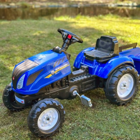 FALK Traktor na Pedały New Holland Duży z Przyczepką + Otwierana Maska od 2 lat