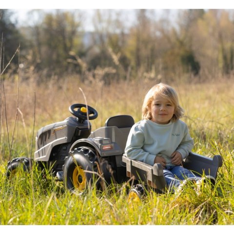 SMOBY Traktor XXL Szary na Pedały z Przyczepką