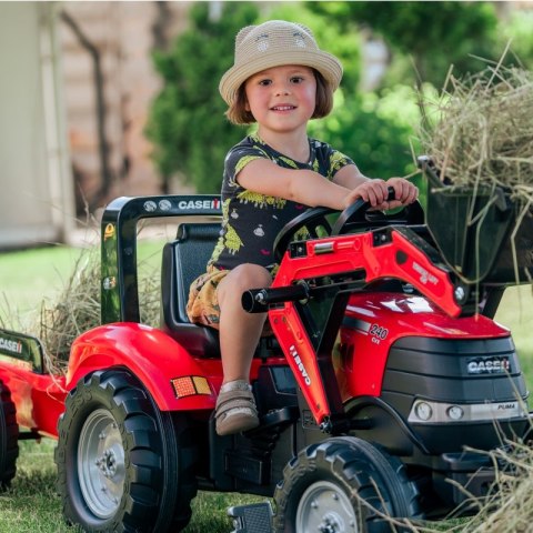 TRAKTOR NA PEDAŁY DLA DZIECI 3-6 LAT DO 50KG FALK CASE RUCHOMA ŁYŻKA PRZYCZEPA
