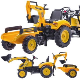 TRAKTOR NA PEDAŁY DLA DZIECI 3-6 LAT DO 50KG FALK KOMATSU ŁYŻKA PRZYCZEPKA