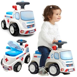 JEŹDZIK PCHACZ FALK SAMOCHÓD AMBULANS DLA DZIECKA 1-3 LAT KLAKSON SCHOWEK