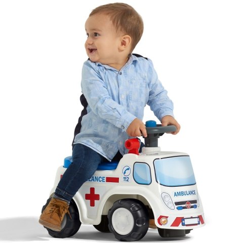 JEŹDZIK PCHACZ FALK SAMOCHÓD AMBULANS DLA DZIECKA 1-3 LAT KLAKSON SCHOWEK