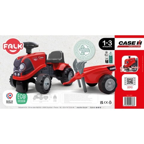 JEŹDZIK PCHACZ TRAKTOREK FALK BABY CASE DLA DZIECKA 1-3 LAT PRZYCZEPKA KLAKSON
