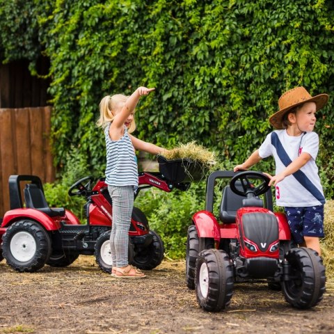 TRAKTOR NA PEDAŁY DLA DZIECI 3-6 LAT DO 50KG FALK VALTRA PRZYCZEPA ŁYŻKA KLAKSON