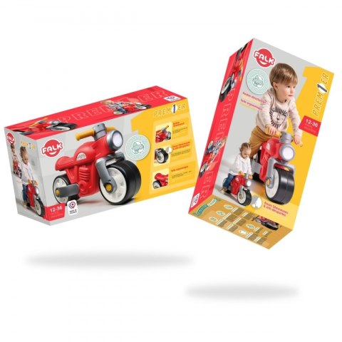 FALK Jeździk Biegowy Ciche Koła Motor Prem1er Retro Czerwony 1+ FALK Jeździk Biegowy Ciche Koła Motor Prem1er Retro Czerwony 1+