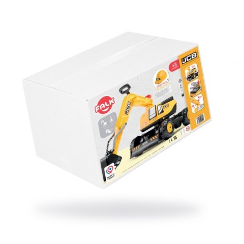 JEŹDZIK KOPARKA FALK JCB DIGGER DLA DZIECKA 3-7 LAT RUCHOMA ŁYŻKA + KASK