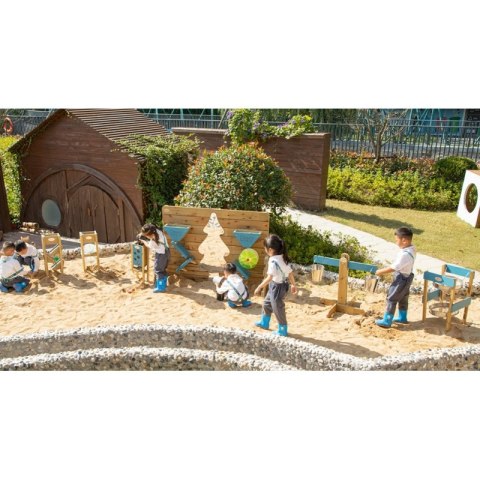 CLASSIC WORLD EDU Drewniana Ścianka do Zabawy w Piasku z Ławeczką i Lustrem