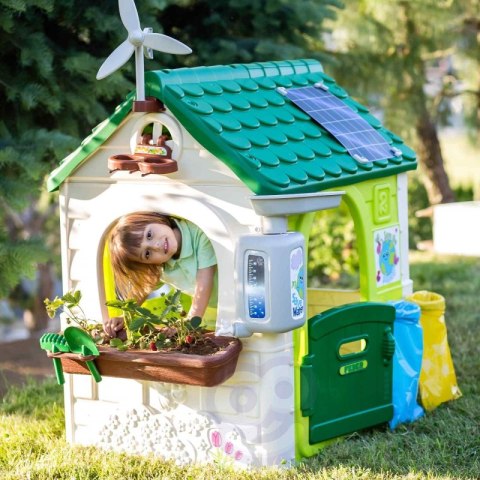 DOMEK OGRODOWY DLA DZIECI FEBER ECO ANTY UV KARMNIK SEGREGACJA ODPADÓW IMITACJA PANELU SŁONECZNEGO