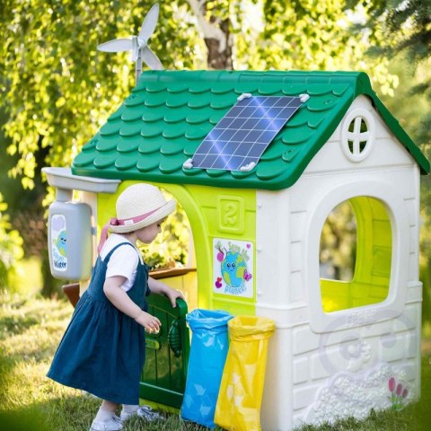 DOMEK OGRODOWY DLA DZIECI FEBER ECO ANTY UV KARMNIK SEGREGACJA ODPADÓW IMITACJA PANELU SŁONECZNEGO