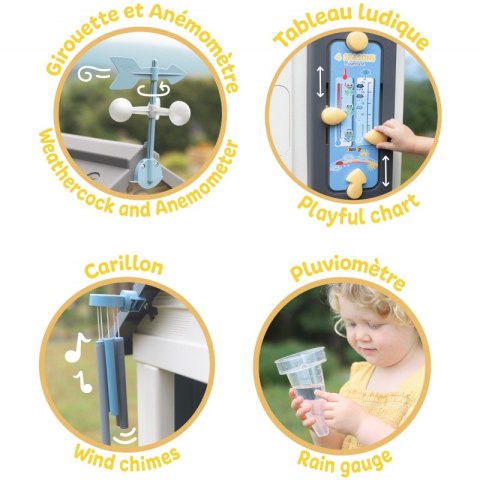 DOMEK OGRODOWY DLA DZIECI SMOBY 4 PORY ROKU OKNA DRZWI DZWONEK AKCESORIA ANTY UV