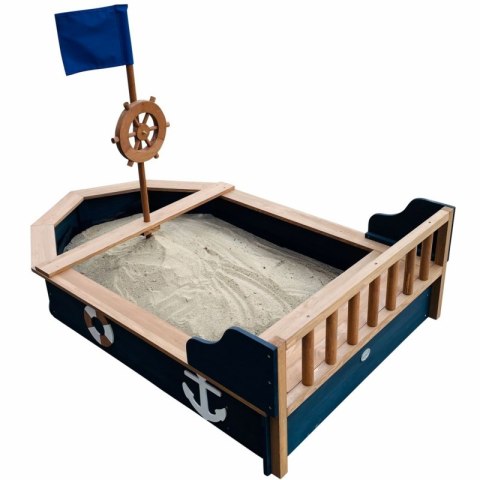 AXI Drewniana Piaskownica Statek Piracki Doris ze Schowkiem + Pokrowiec 153 cm