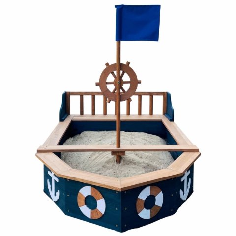 AXI Drewniana Piaskownica Statek Piracki Doris ze Schowkiem + Pokrowiec 153 cm
