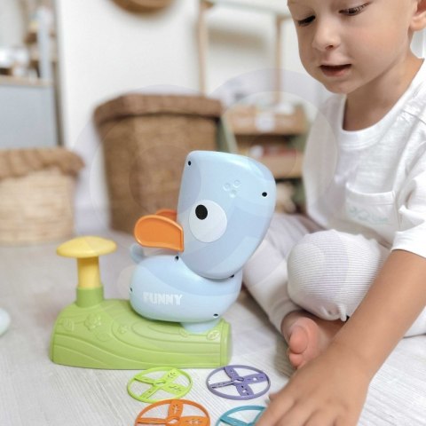 GRA ZRĘCZNOŚCIOWA ZŁAP FRISBEE WYRZUTNIA DYSKÓW DLA DZIECI EDUKACYJNA