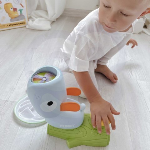 GRA ZRĘCZNOŚCIOWA ZŁAP FRISBEE WYRZUTNIA DYSKÓW DLA DZIECI EDUKACYJNA