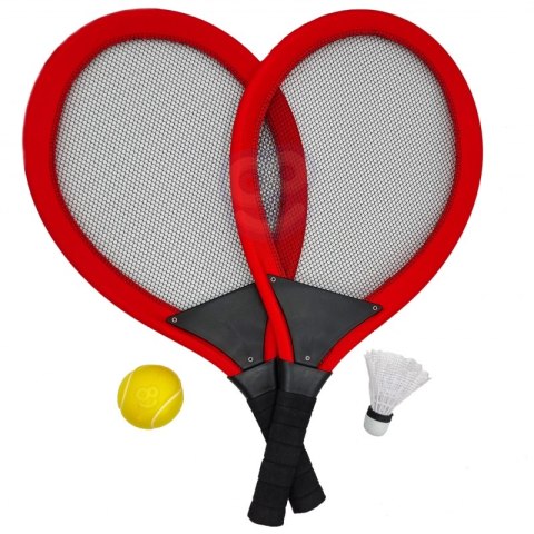 DUŻE RAKIETKI DO TENISA BADMINTON DLA DZIECI ZESTAW PIŁKA LOTKA MOTORYCZNE