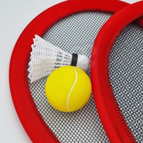 DUŻE RAKIETKI DO TENISA BADMINTON DLA DZIECI ZESTAW PIŁKA LOTKA MOTORYCZNE