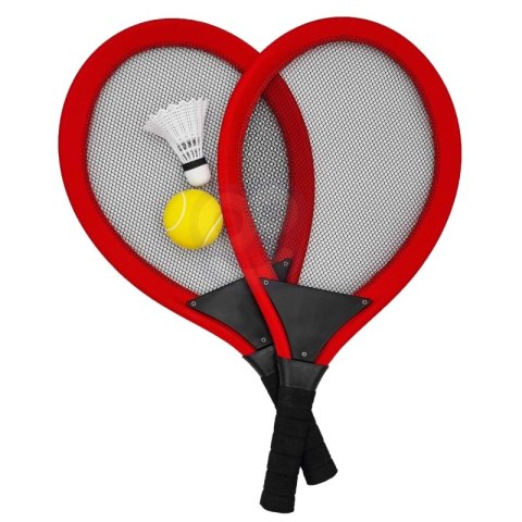DUŻE RAKIETKI DO TENISA BADMINTON DLA DZIECI ZESTAW PIŁKA LOTKA MOTORYCZNE