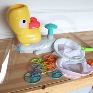 GRA ZRĘCZNOŚCIOWA ZŁAP FRISBEE WYRZUTNIA DYSKÓW DLA DZIECI EDUKACYJNA