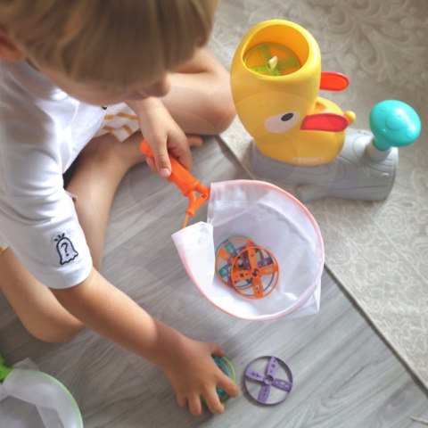 GRA ZRĘCZNOŚCIOWA ZŁAP FRISBEE WYRZUTNIA DYSKÓW DLA DZIECI EDUKACYJNA