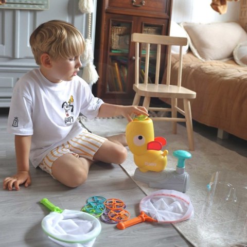 GRA ZRĘCZNOŚCIOWA ZŁAP FRISBEE WYRZUTNIA DYSKÓW DLA DZIECI EDUKACYJNA