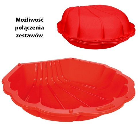 PIASKOWNICA DLA DZIECI BASEN MUSZELKA CZERWONA 3W1 BASEN SUCHY 1 SZT