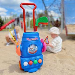 ZESTAW DO GRY W GOLFA STOJAK NA AKCESORIA KÓŁKACH GRA DLA DZIECI ZABAWA