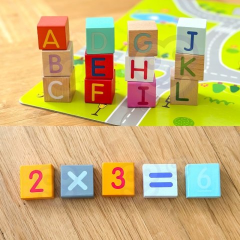 CLASSIC WORLD Drewniane Klocki Zbuduj Miasto 120 elementów