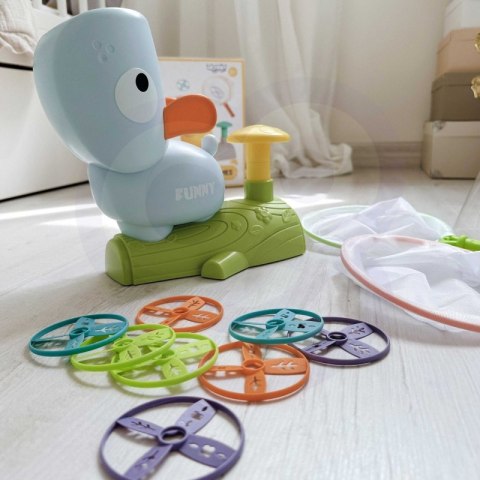 GRA ZRĘCZNOŚCIOWA ZŁAP FRISBEE WYRZUTNIA DYSKÓW DLA DZIECI EDUKACYJNA