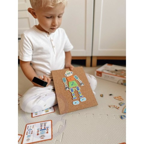 DREWNIANA PRZYBIJANKA ROBOTY 45 ELEMENTÓW MONTESSORI KREATYWNE KOLOROWE