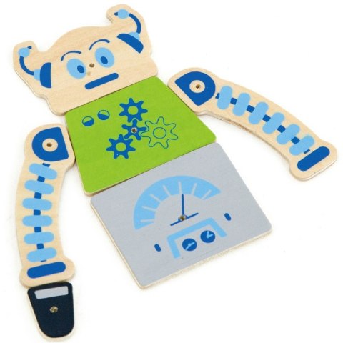 DREWNIANA PRZYBIJANKA ROBOTY 45 ELEMENTÓW MONTESSORI KREATYWNE KOLOROWE