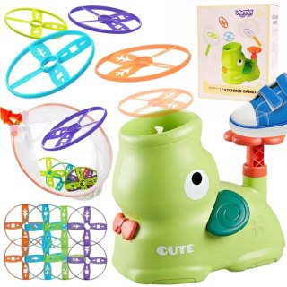 GRA ZRĘCZNOŚCIOWA ZŁAP FRISBEE WYRZUTNIA DYSKÓW DLA DZIECI EDUKACYJNA