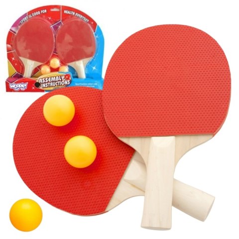 WOOPIE Paletki Rakietki Do Ping Pong Tenisa Stołowego Zestaw + 3 Piłeczki