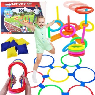 ZESTAW 3W1 SERSO GRA W KLASY CORNHOLE RZUT DO CELU WORECZKAMI EDUKACYJNA