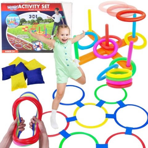 ZESTAW 3W1 SERSO GRA W KLASY CORNHOLE RZUT DO CELU WORECZKAMI EDUKACYJNA