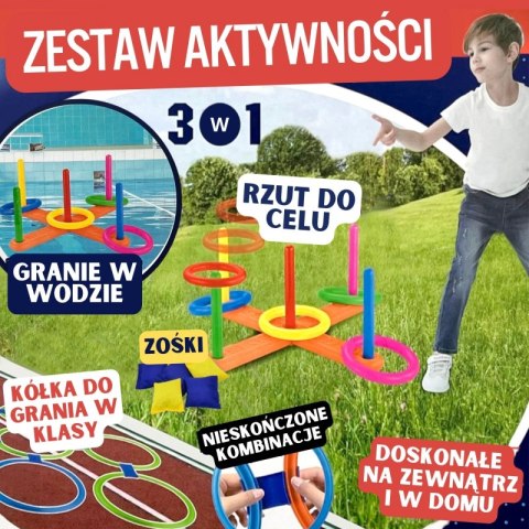 ZESTAW 3W1 SERSO GRA W KLASY CORNHOLE RZUT DO CELU WORECZKAMI EDUKACYJNA