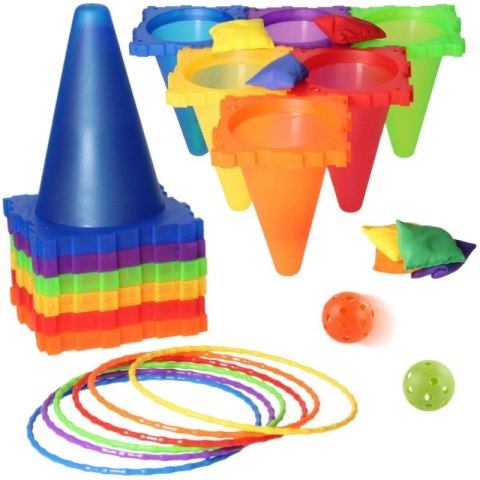 ZESTAW GRA OGRODOWA 3W1 RZUT DO CELU PACHOŁKI OBRĘCZE WORECZKI 30 EL